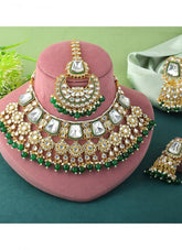 Dark Green Kundan Festival Wear Necklace Set MKSW330697